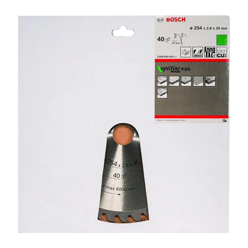 Диск пильный Bosch 254-30 OptilineWood 40зуб. 2.608.640.443