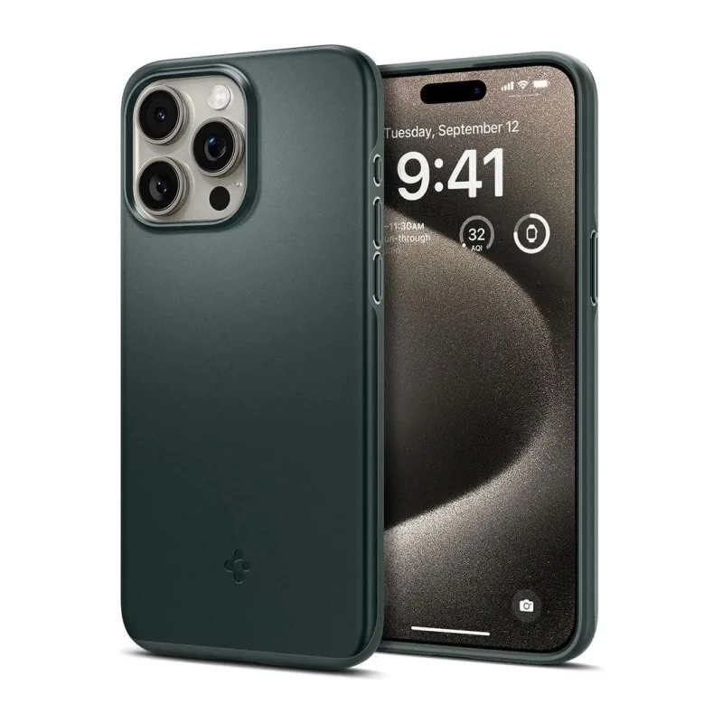 Чехол Spigen Thin Fit для iPhone 15 Pro Max зеленый (ACS06548)