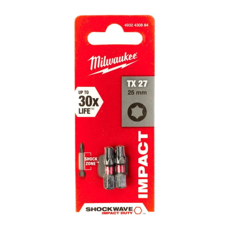 Бита Milwaukee Shockwave TX27 25мм 2шт (4932430884)