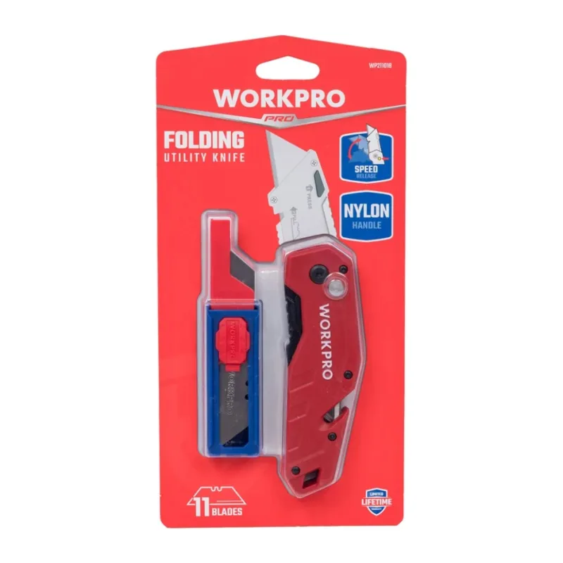 Нож строительный WorkPro WP211018 красный