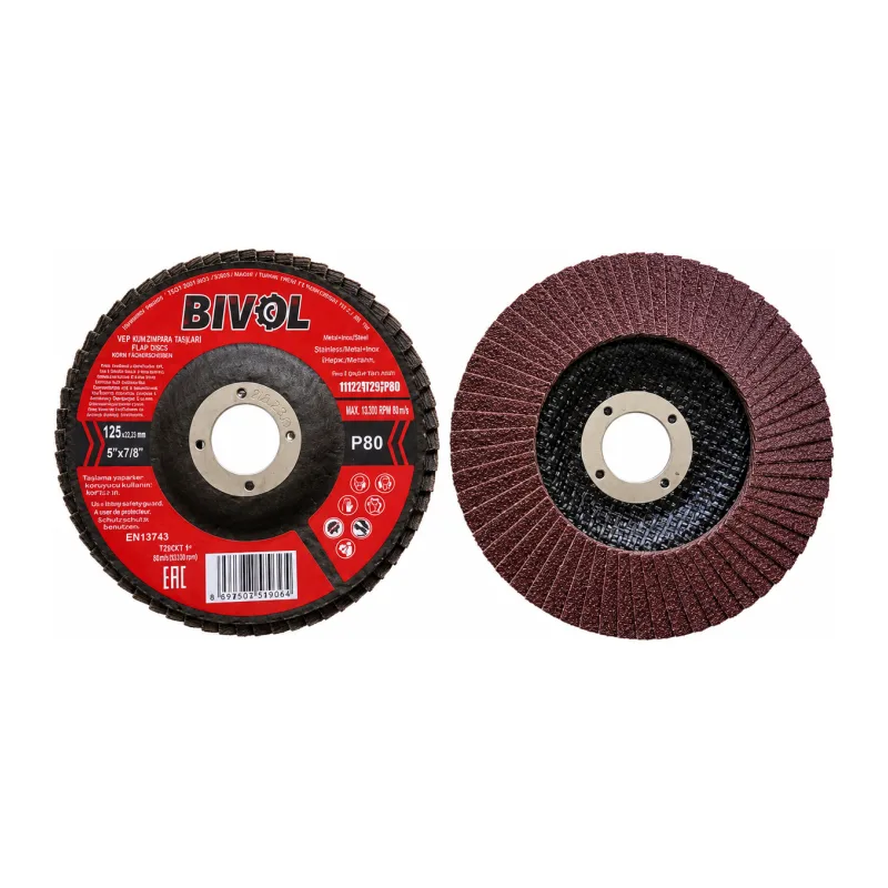 Круг лепестковый торцевой Bivol 125x22.2мм P80 (BVL27125P80)