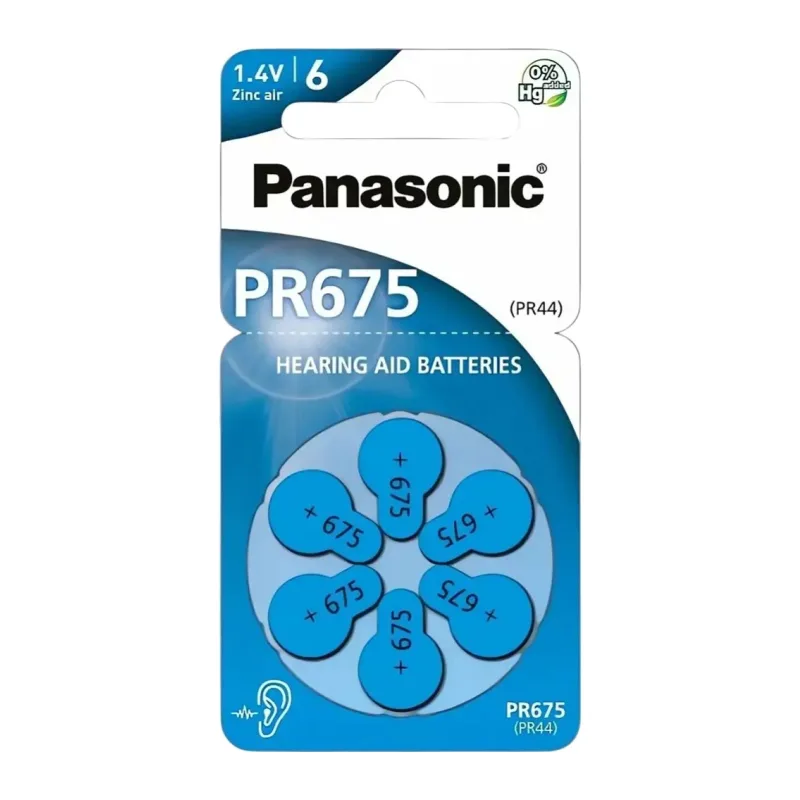 Батарейка Panasonic Zinc-Air PR675 BL6 (PR-675(44)/6LB)