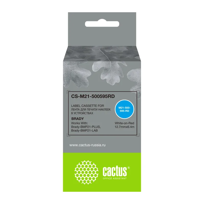 Картридж ленточный Cactus CS-M21-500595RD белый на красном