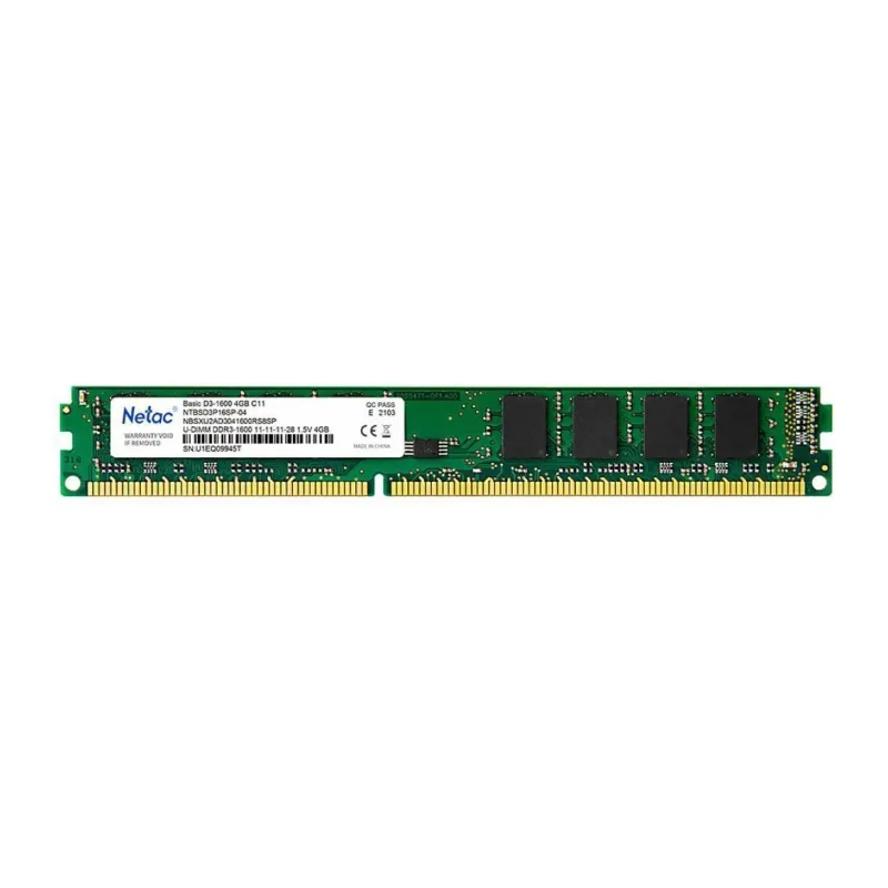 Оперативная память Netac Basic 4GB DDR3 PC3-12800 (NTBSD3P16SP-04)