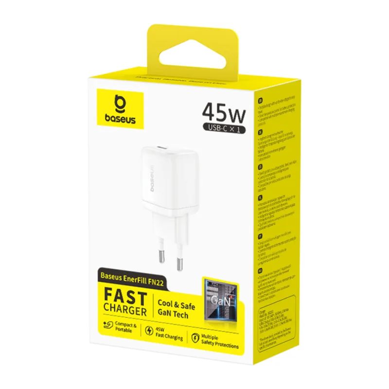 Сетевое зарядное устройство Baseus EnerFill FN22 1C 45W Moon White (E0123301)