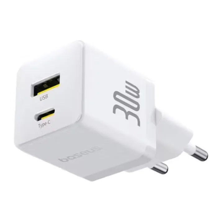 Сетевое зарядное устройство Baseus Palm C+U 30W EU Moon White (P1011160A213-01)