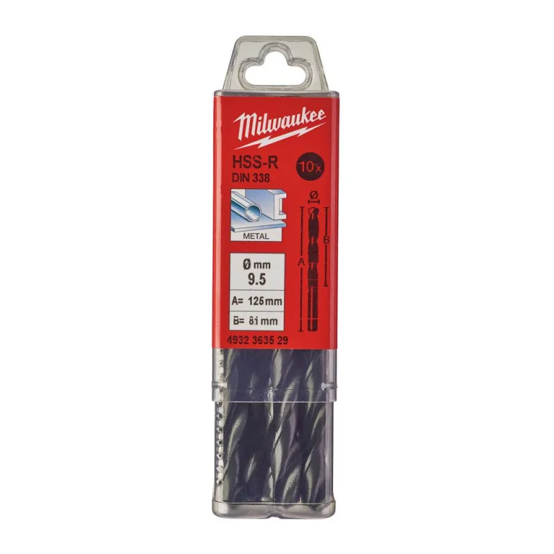 Сверло по металлу Milwaukee HSS-R 9.5мм 10шт (4932363529)