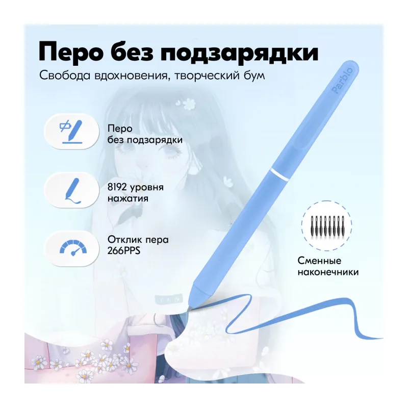 Графический планшет Parblo Ninos N4 Blue