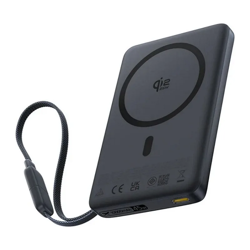 Портативное зарядное устройство Baseus E00290 PicoGo AM52 Qi2.2 Slim Magnetic Power Bank with Built-in Cable 10000mAh 45W Cosmic Black (E0029000)