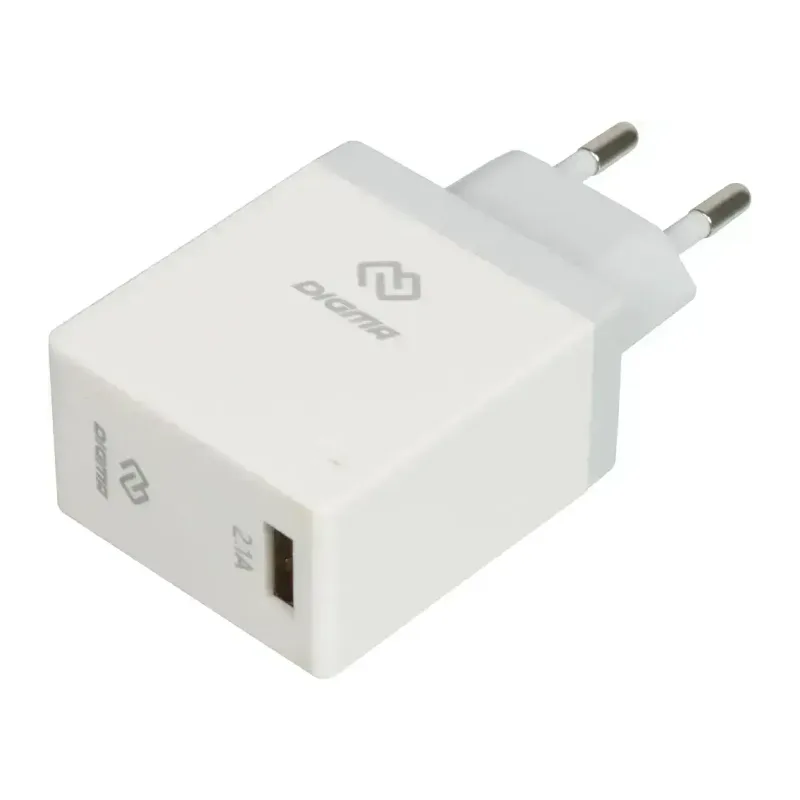 Сетевое зарядное устройство Digma DGWC-1U-2.1A-WG белый