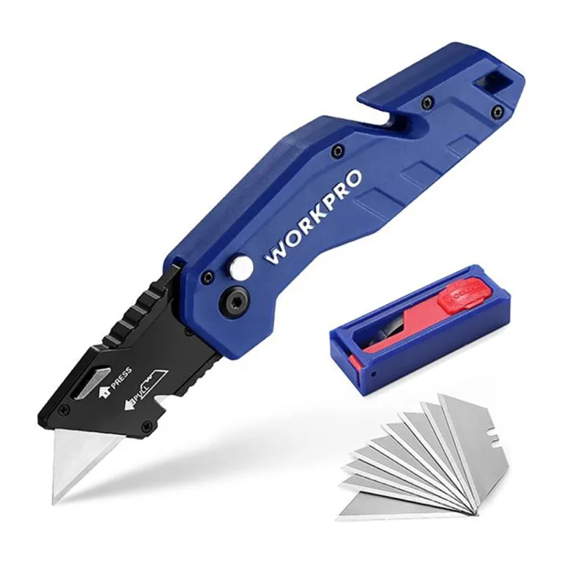 Нож строительный WorkPro WP211008 синий