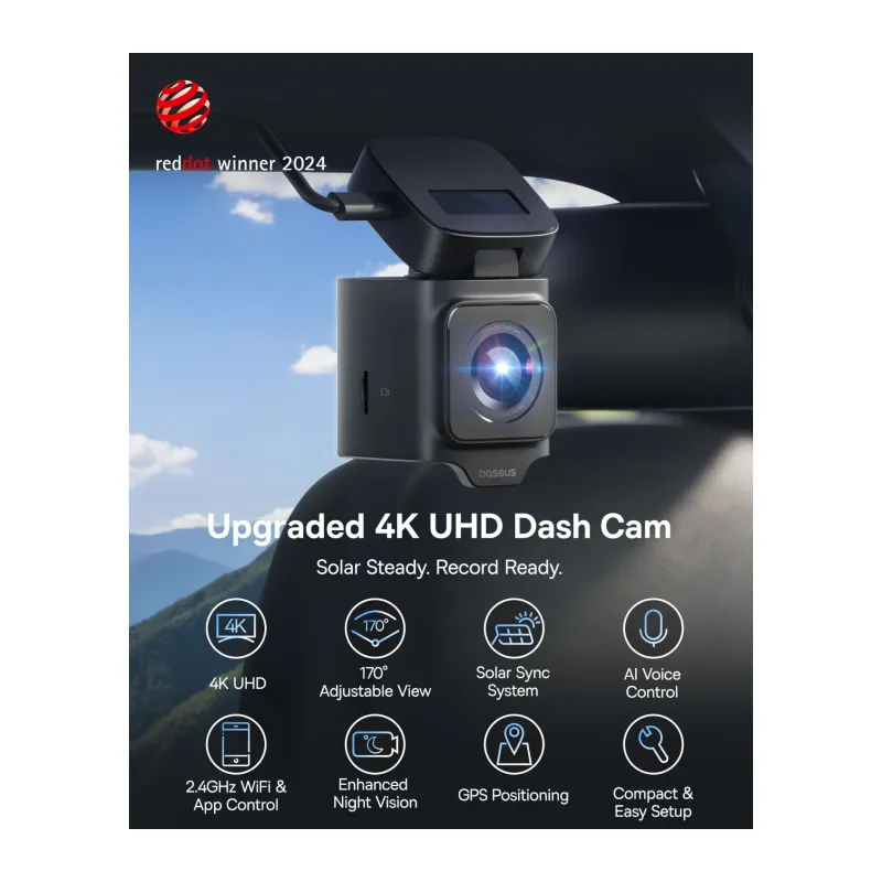 Автомобильный видеорегистратор Baseus Dash Cam 4K BS-CM035 Cosmic Black (C0119804)