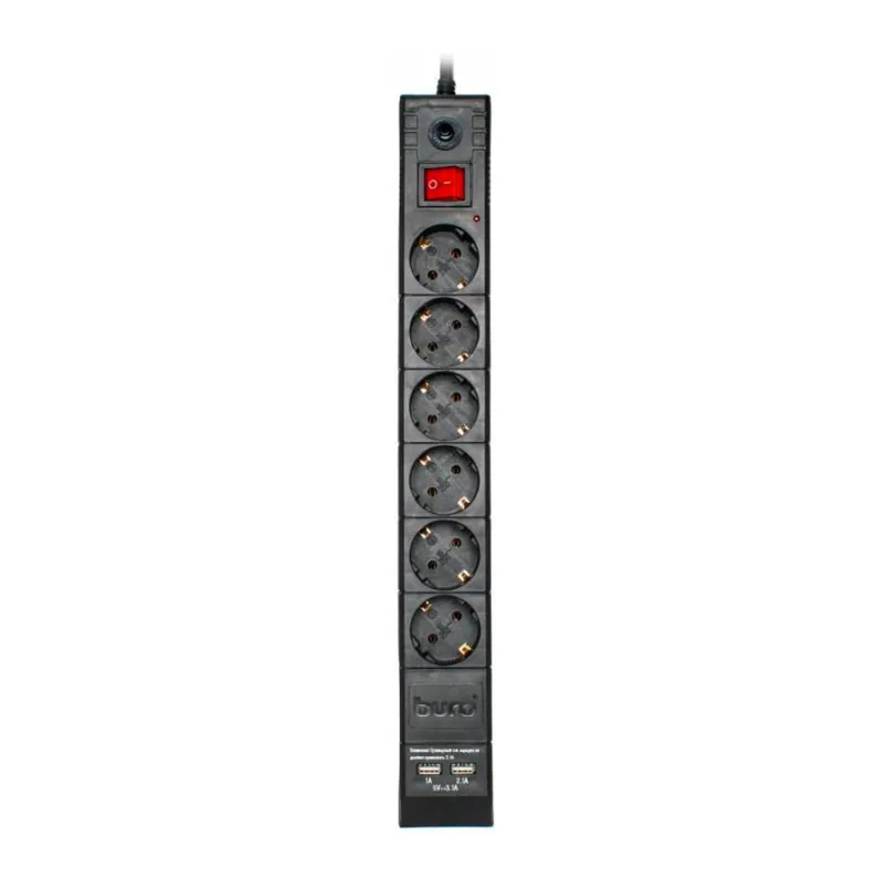 Сетевой фильтр Buro BU-SP5-USB-2A-B черный
