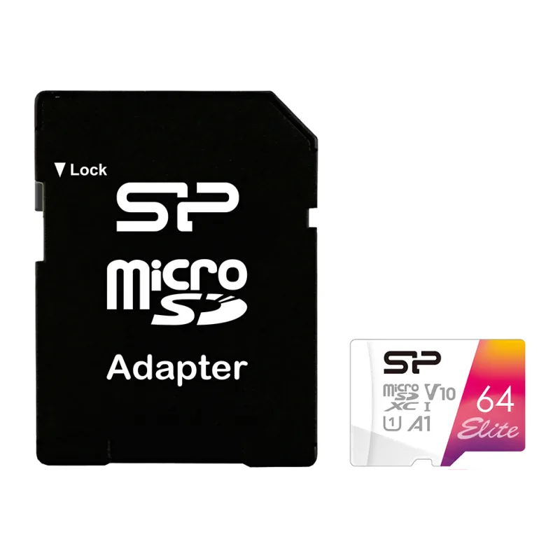 Карта памяти Silicon-Power Elite microSDXC 64GB с адаптером (SP064GBSTXBV1V20SP)