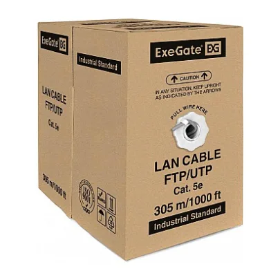 Кабель бухта ExeGate FUTP4-C5e-CCA-S24-IN-PVC-GY-305 FTP EX190970RUS