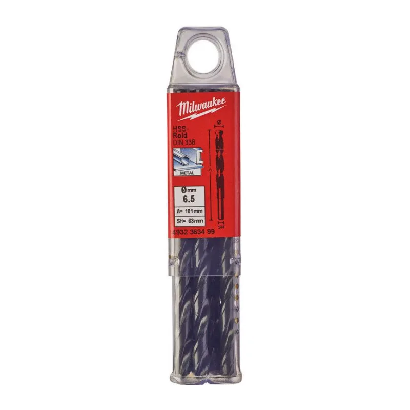 Сверло по металлу Milwaukee HSS-R 6.5мм 10шт (4932363499)