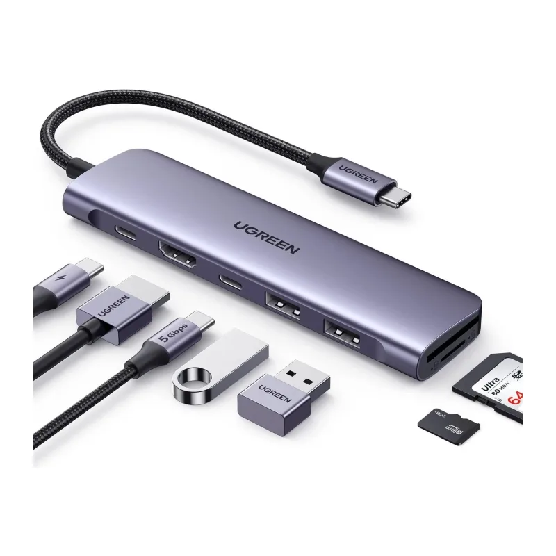Док-станция Ugreen CM195-15214 Space Gray (15214)