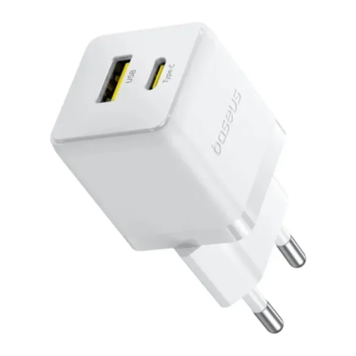 Сетевое зарядное устройство Baseus Palm C+U 20W EU Moon White (P10111608213-01)