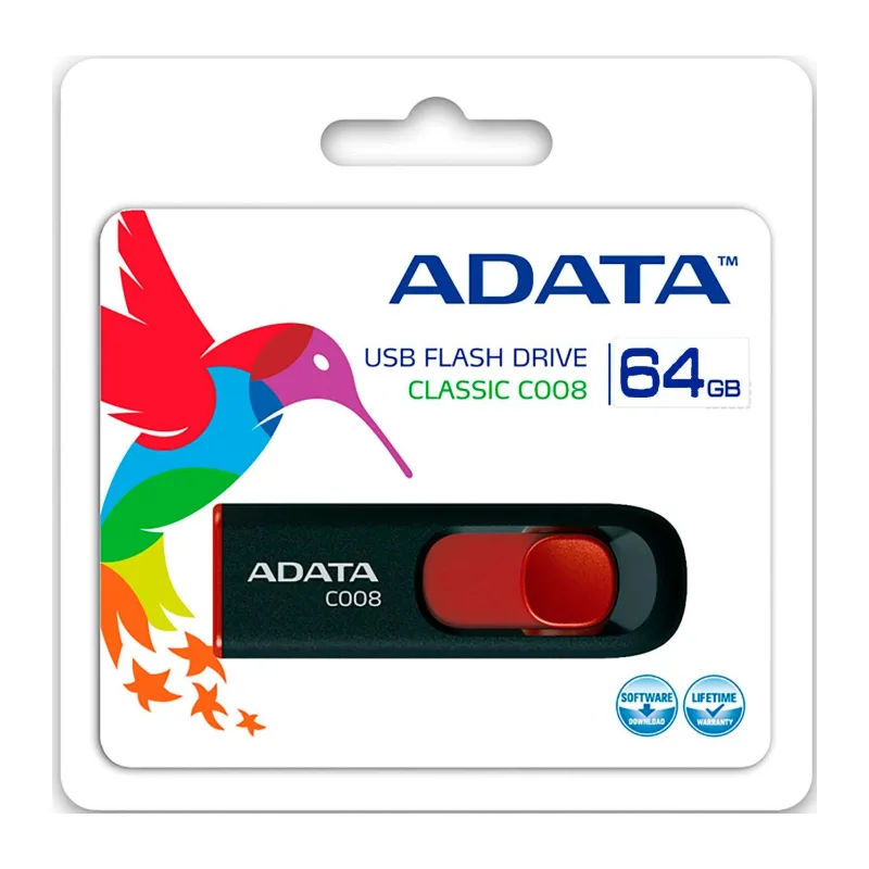 USB Flash-накопитель A-Data AC008-64G-RKD 64 Гб Black/Red