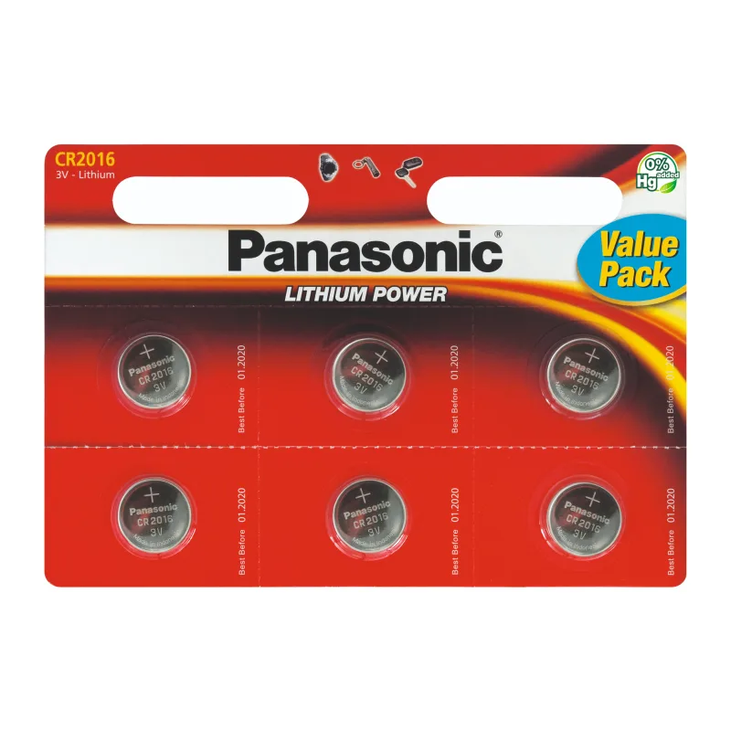 Батарейка Panasonic Lithium CR2016 BL6 (CR-2016EL/6BW)