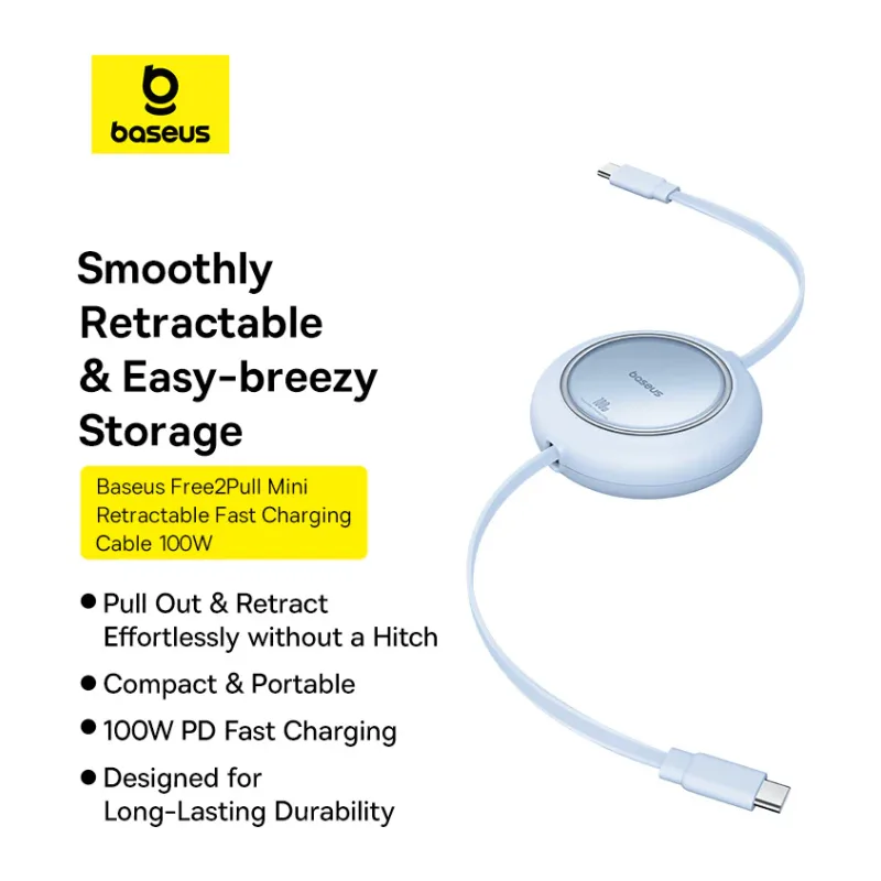 Кабель Baseus Free2Pull Mini USB-C-USB-C 1.5m Galaxy Blue (P10364500313-01)