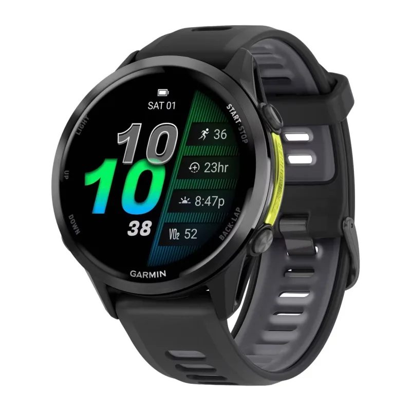 Умные часы Garmin Forerunner 970 Carbon Gray Titanium Black Case Black/Translucent Whitestone Band (010-02969-10)