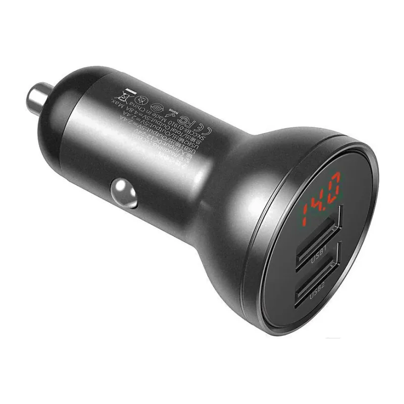 Автомобильное зарядное Baseus Digital Display Gray (CCBX-0G)