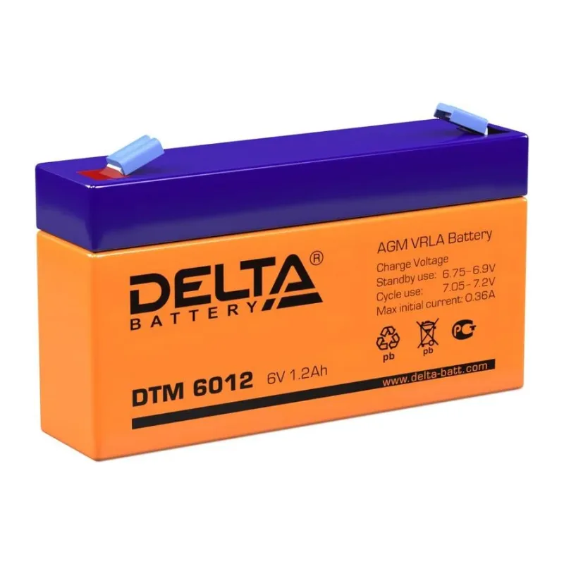 Аккумулятор для ИБП Delta 6V/1.2Ah (DTM 6012)