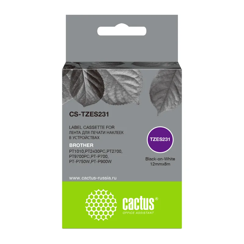 Картридж ленточный Cactus CS-TZES231 черный