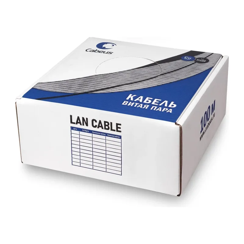 Кабель витая пара Cabeus UTP-4P-Cat.5e-SOLID-OUT-LSZH-UV-100