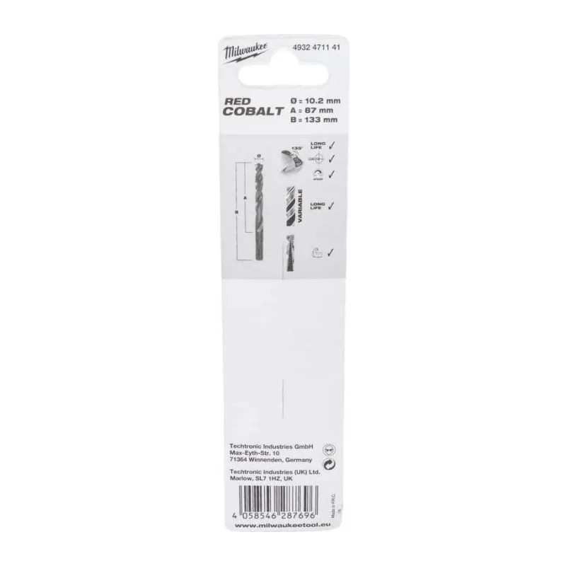 Сверло по металлу Milwaukee HSS-Co 10.2мм (4932471141)