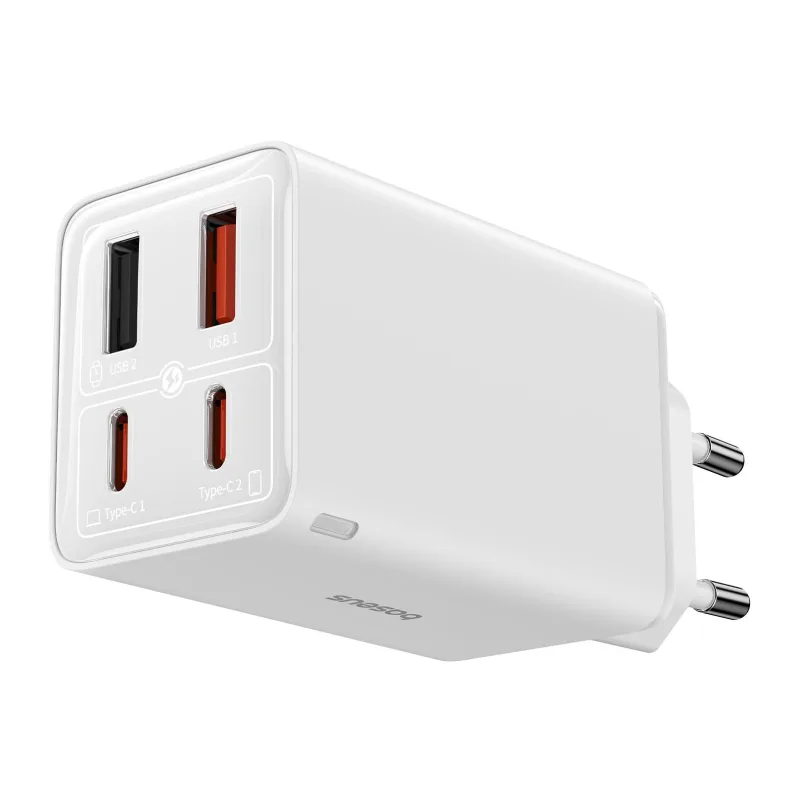 Сетевое зарядное устройство Baseus GaN6 Pro 65W EU Moon White (P10162701213-00)