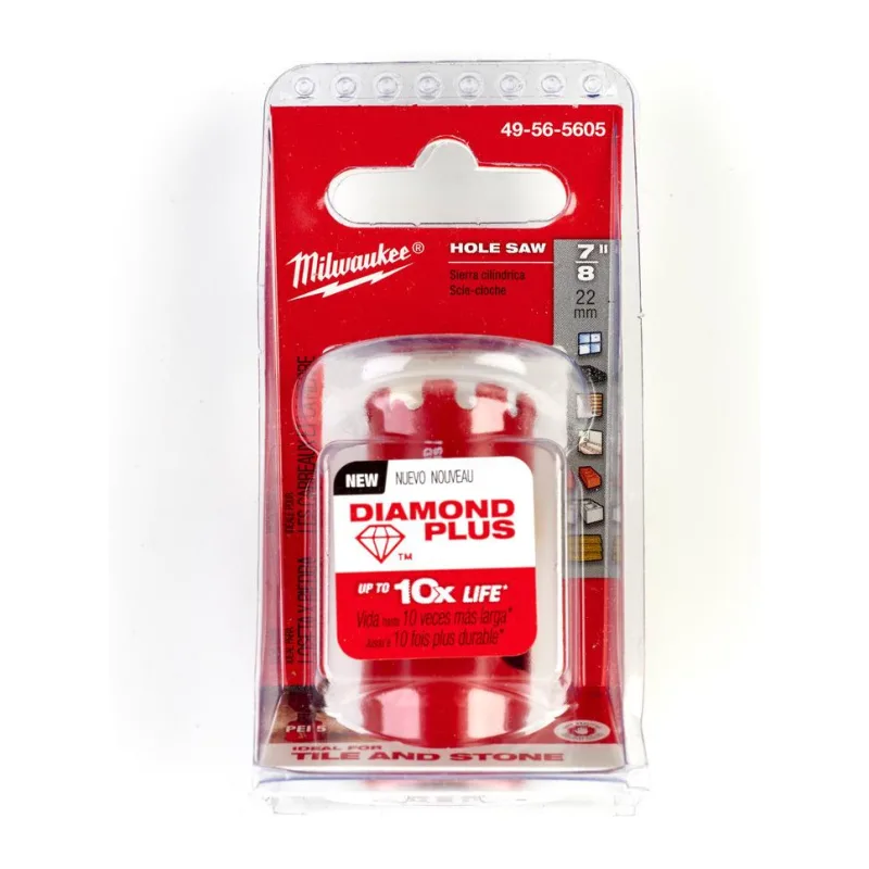 Коронка Milwaukee Diamond Plus 22мм 1/2"x20 (49565605)