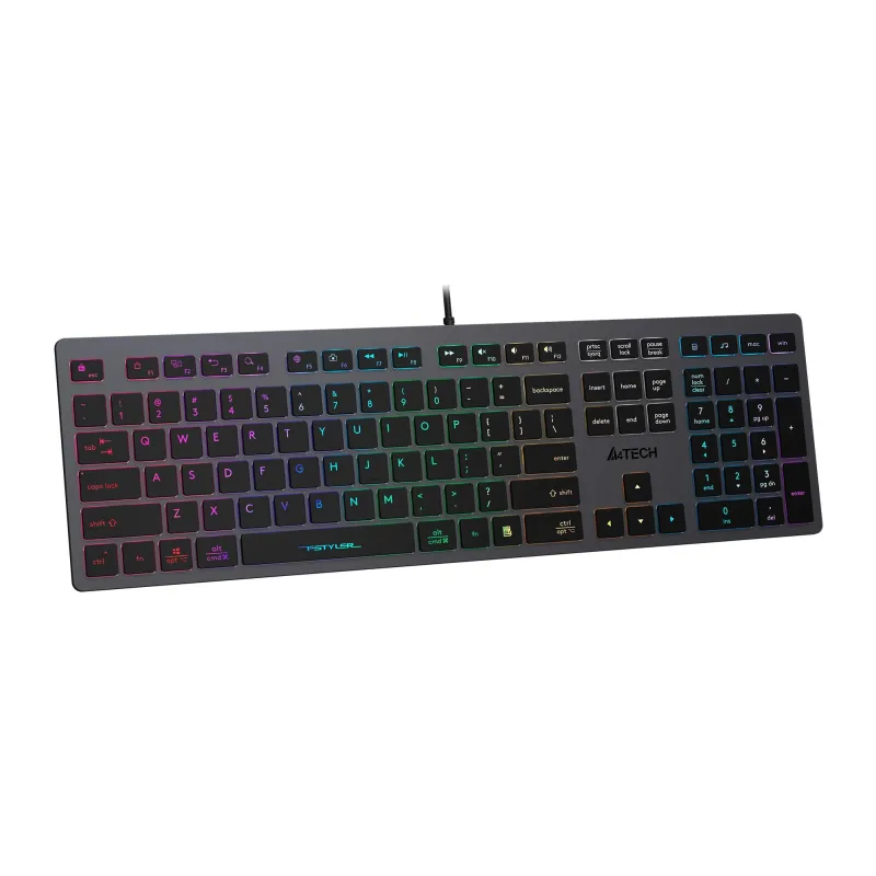 Клавиатура A4Tech Fstyler серый/неоновая подсветка (FX60)