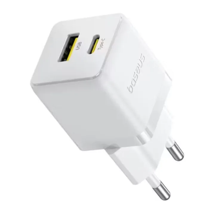 Сетевое зарядное устройство Baseus Palm C+U 30W EU Moon White (P1011160A213-00)