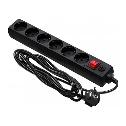 Сетевой фильтр BURO 600SH-16-3-B 3м (6 розеток) черный
