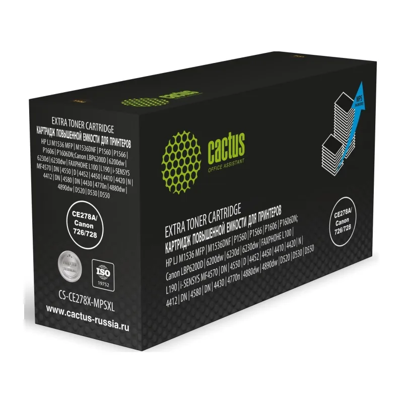 Картридж Cactus CE278A черный (CS-CE278X-MPSXL)