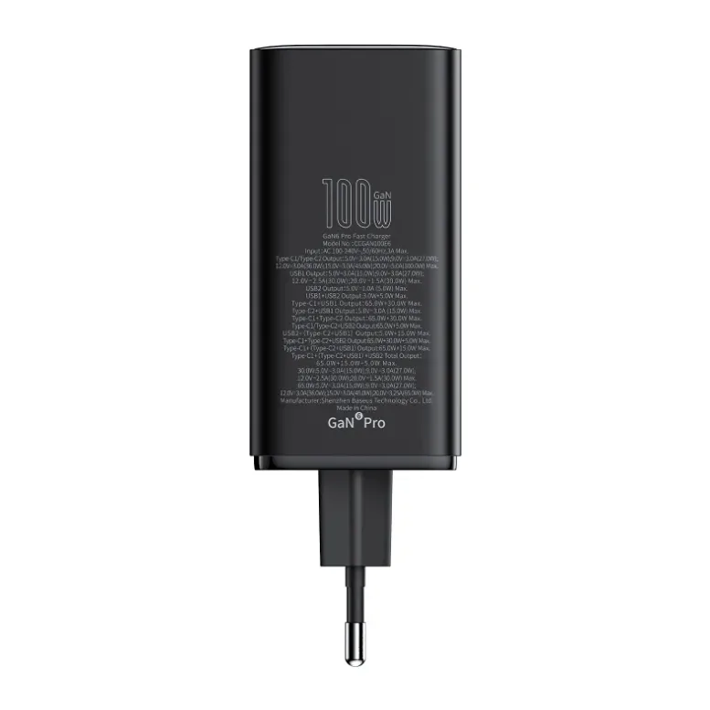 Сетевое зарядное устройство Baseus GaN6 Pro 100W EU Cluster Black (P10162705112-00)