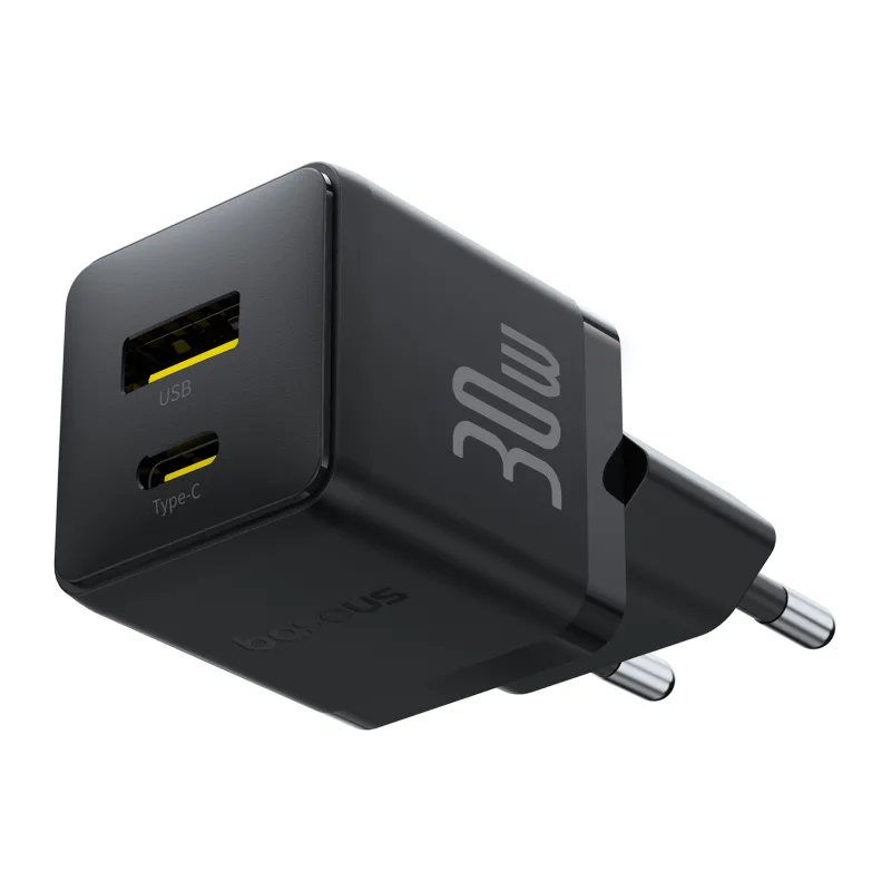 Сетевое зарядное устройство Baseus Palm C+U 30W EU Cluster Black (P1011160A113-00)