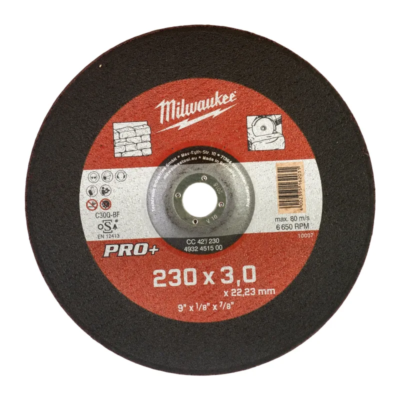 Диск отрезной Milwaukee PRO+ CC42 230х3 (4932451500)