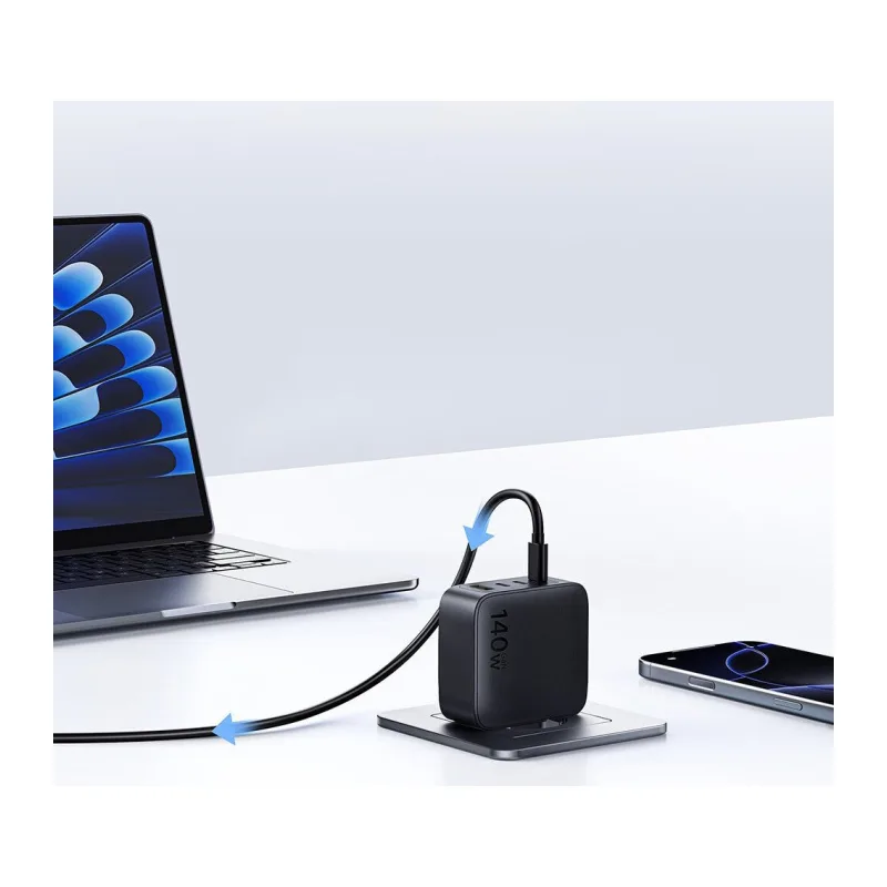 Сетевое зарядное устройство Baseus E0121J00 EnerFill FH11 GaN Fast Charger 3C+U 140W Cosmic Black (E0121J)