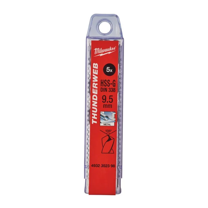 Сверло по металлу Milwaukee Thunderweb HSS-G 9.5x125мм 5шт (4932352398)