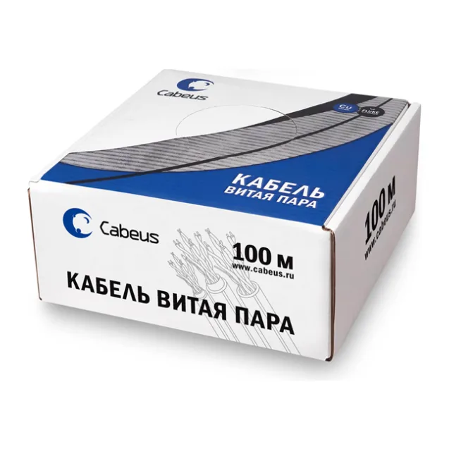 Кабель витая пара Cabeus UTP-4P-Cat.5e-SOLID-LSZH-100 оранжевый