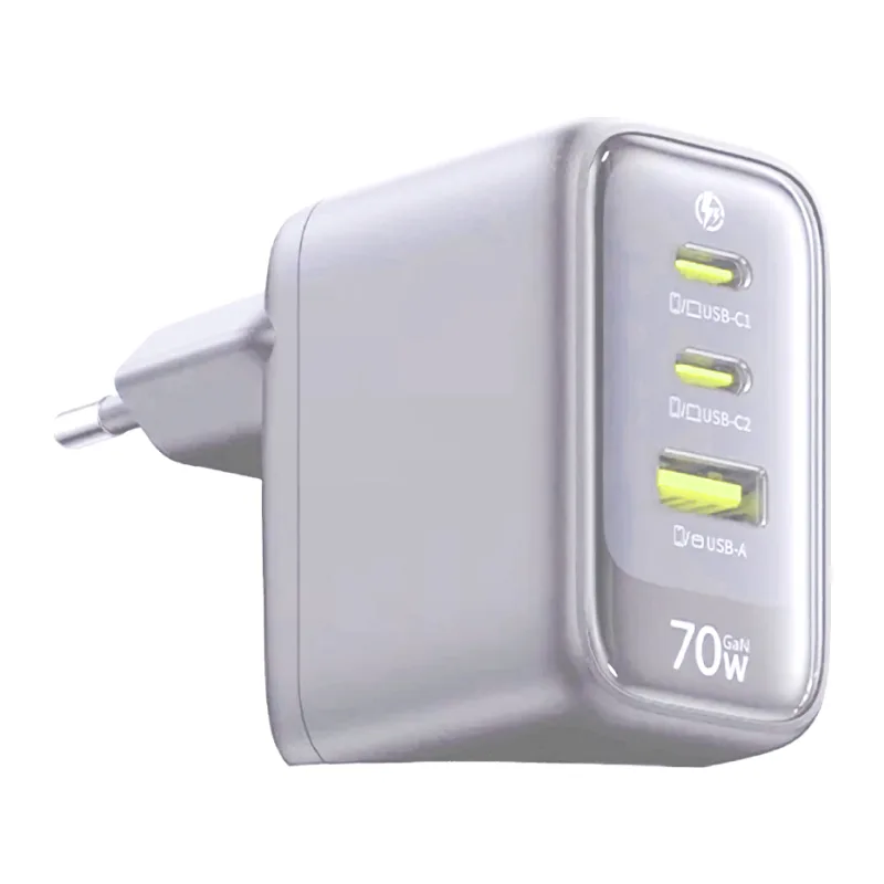 Сетевое зарядное устройство Baseus EnerFill FE22 2C+U 70W Moon White (E0123501)