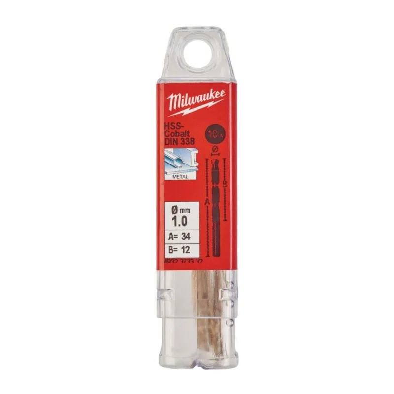 Сверло по металлу Milwaukee HSS-Co 1.0мм 10шт (4932373332)