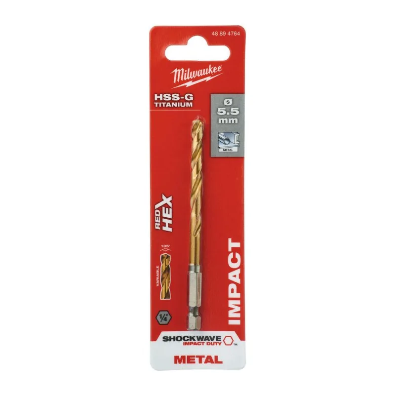 Сверло по металлу Milwaukee RedHEX HSS-TiN 5.5мм (48894764)