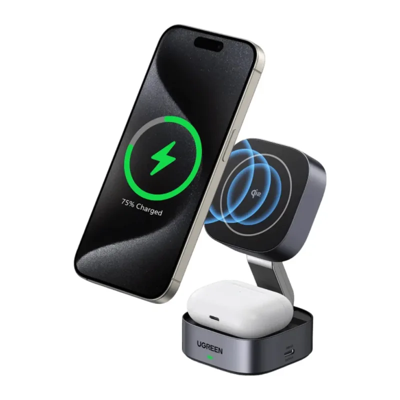 Беспроводное зарядное устройство Ugreen W702 Space Gray (35316)