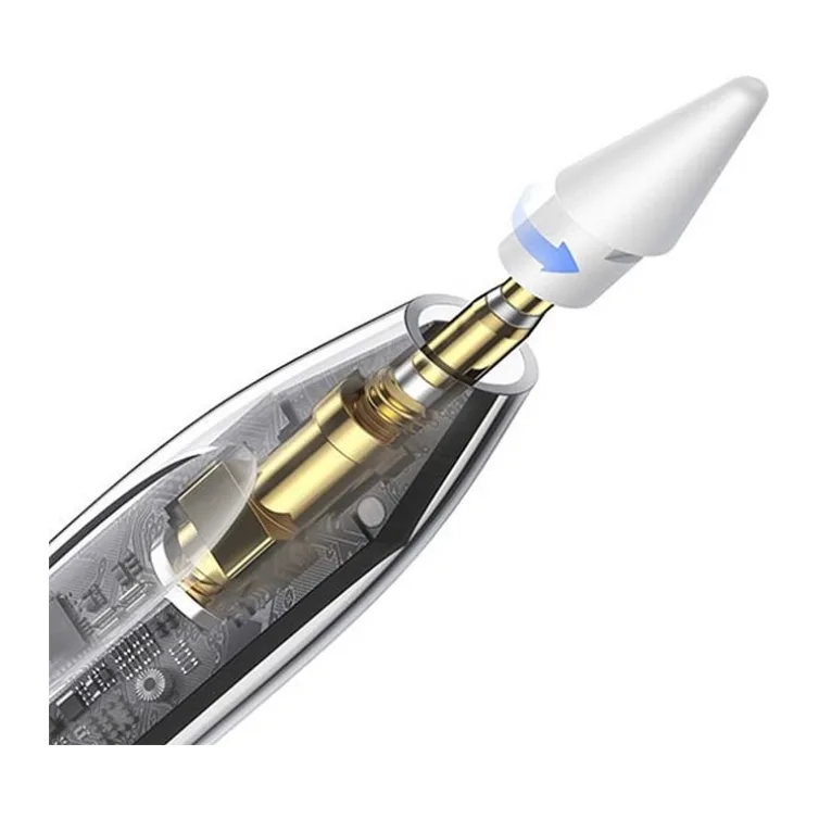 Стилус Baseus P80015804213-00 Smooth Writing 2 Series Dual Charging Stylus Active Wireless Version, Moon White (With USB-C cable and active pen tip)