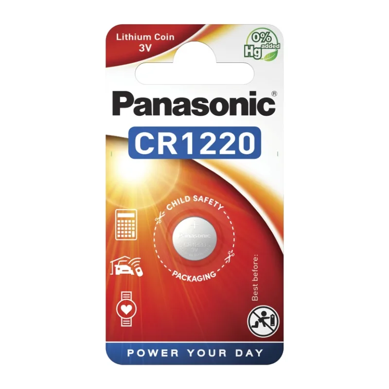 Батарейка Panasonic Lithium CR1220 BL1 (CR-1220EL/1B)