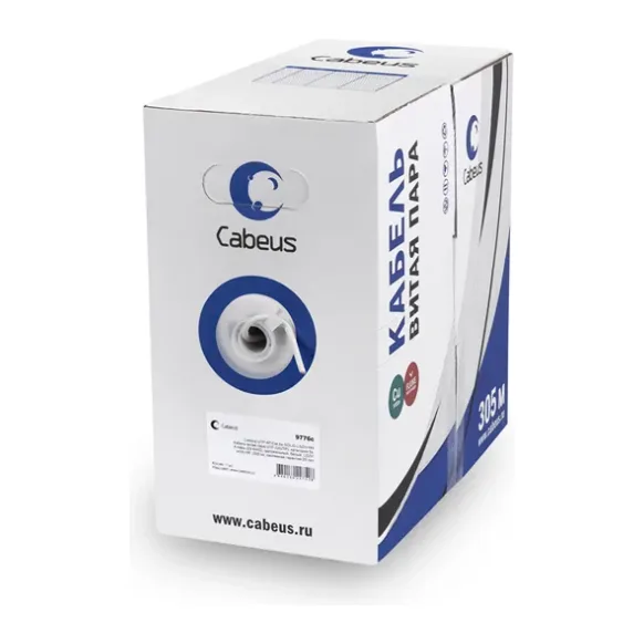Кабель Cabeus UTP-4P-Cat.5e-SOLID-LSZH-GY серый